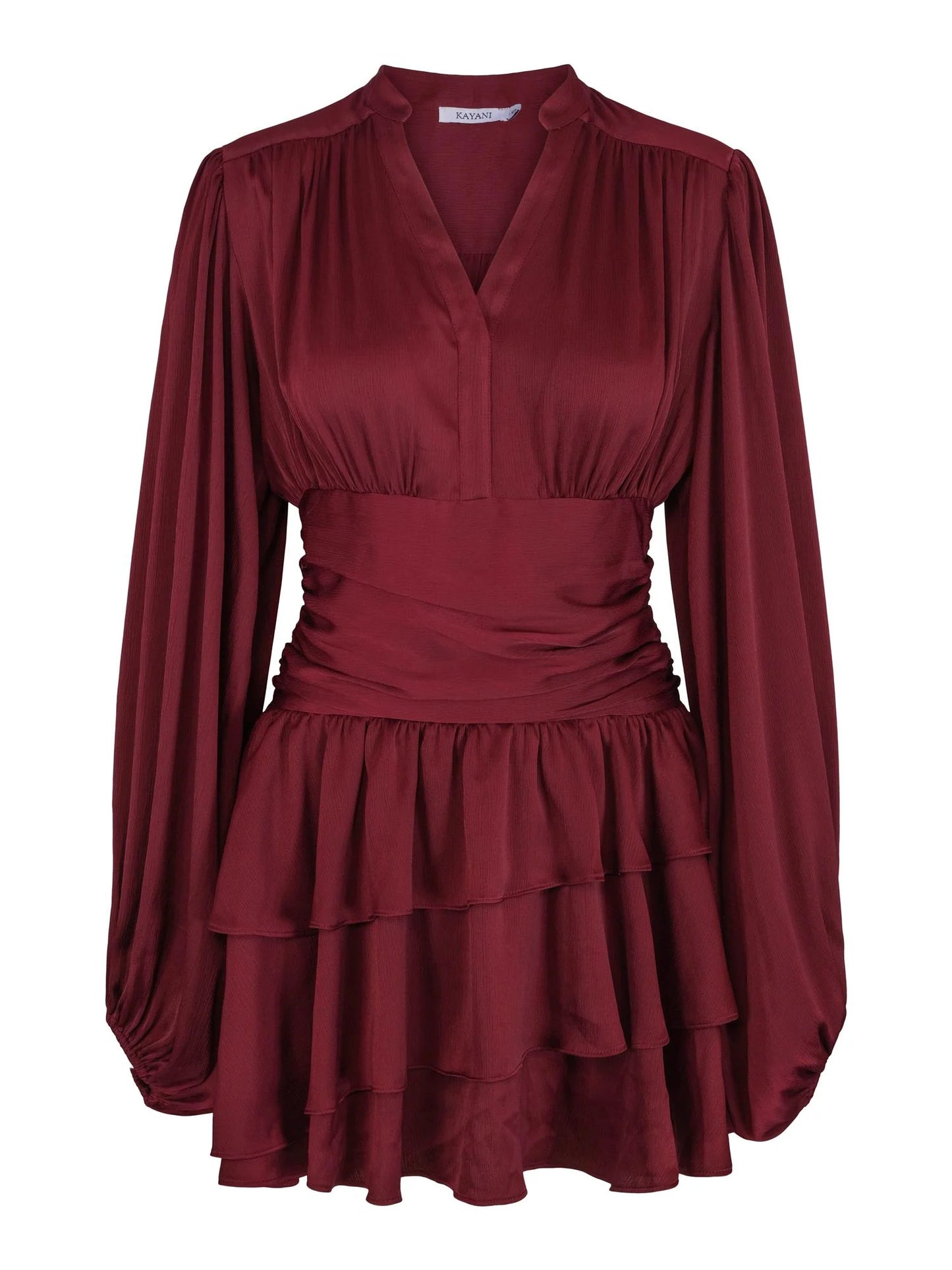 Nadine Belted Ruffle Dress - Mulberry