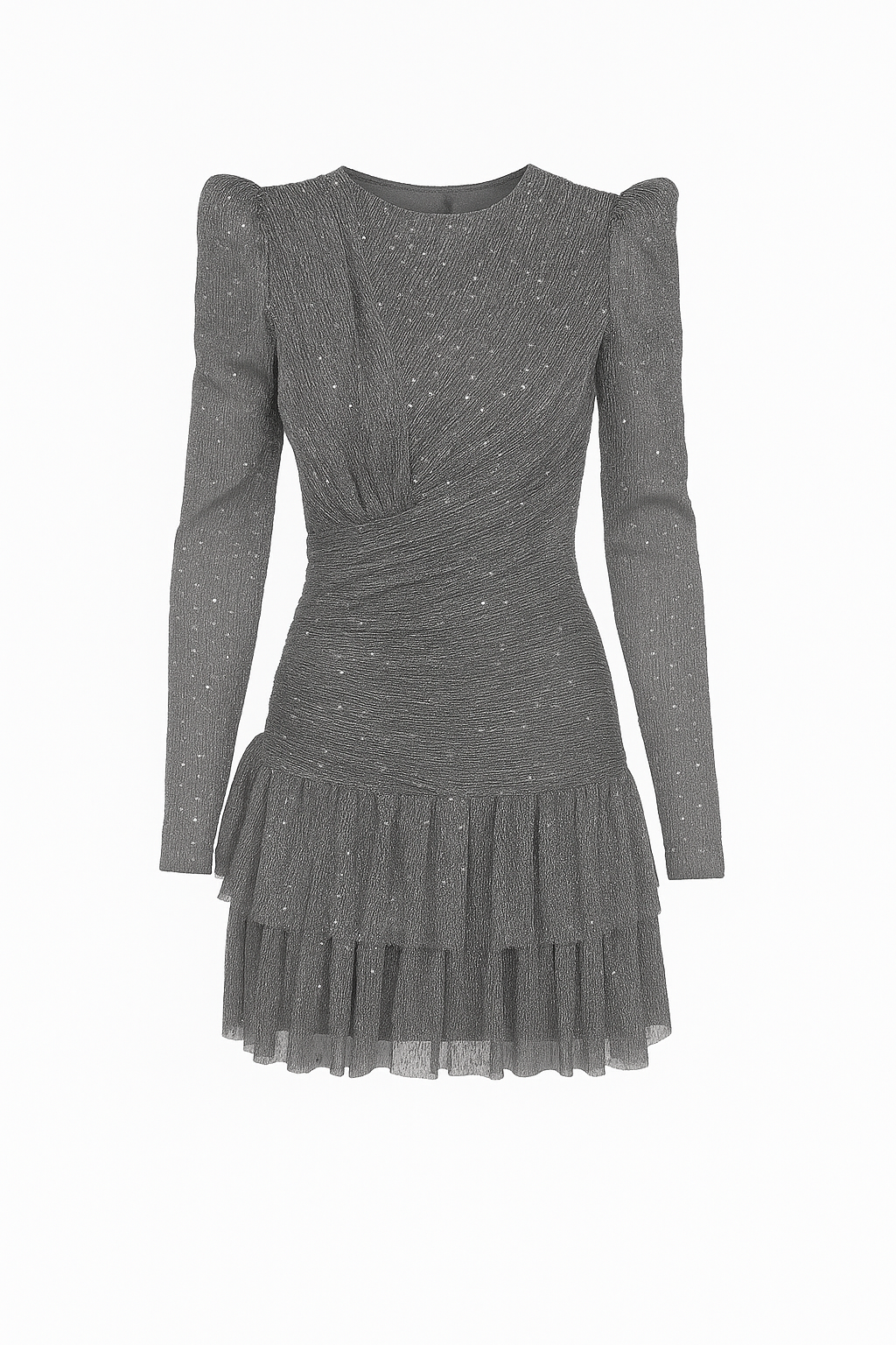 Giselle Mini Dress - Glittering Silvery