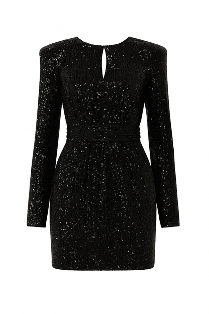 Nomie Sequins Mini Dress - Onyx Treasure