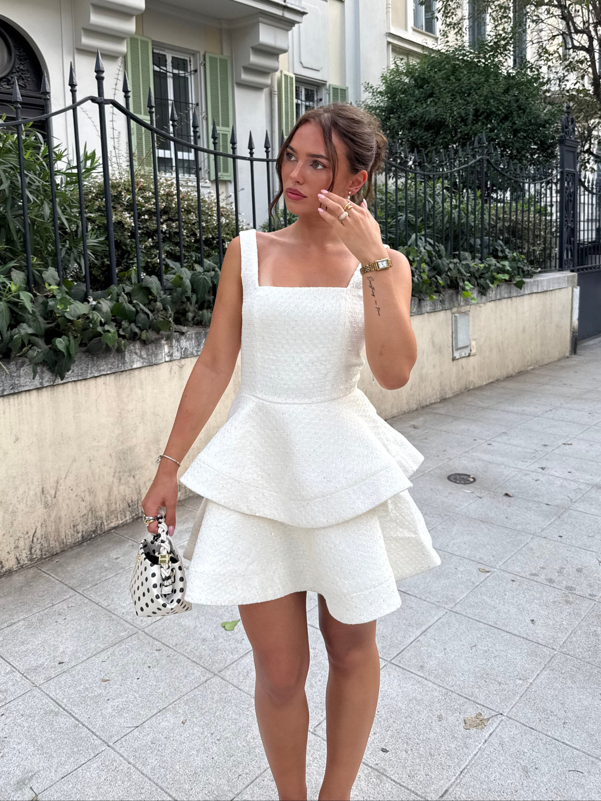Kayani Avya Mini Gown Dress - Radiant Snow