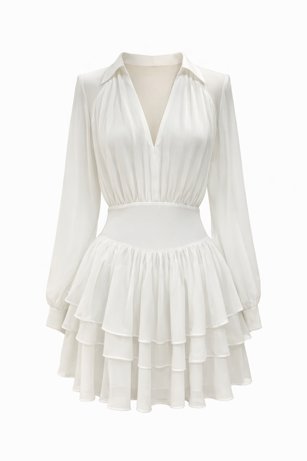 Romey Mini Ruffle Dress - Snow Flake