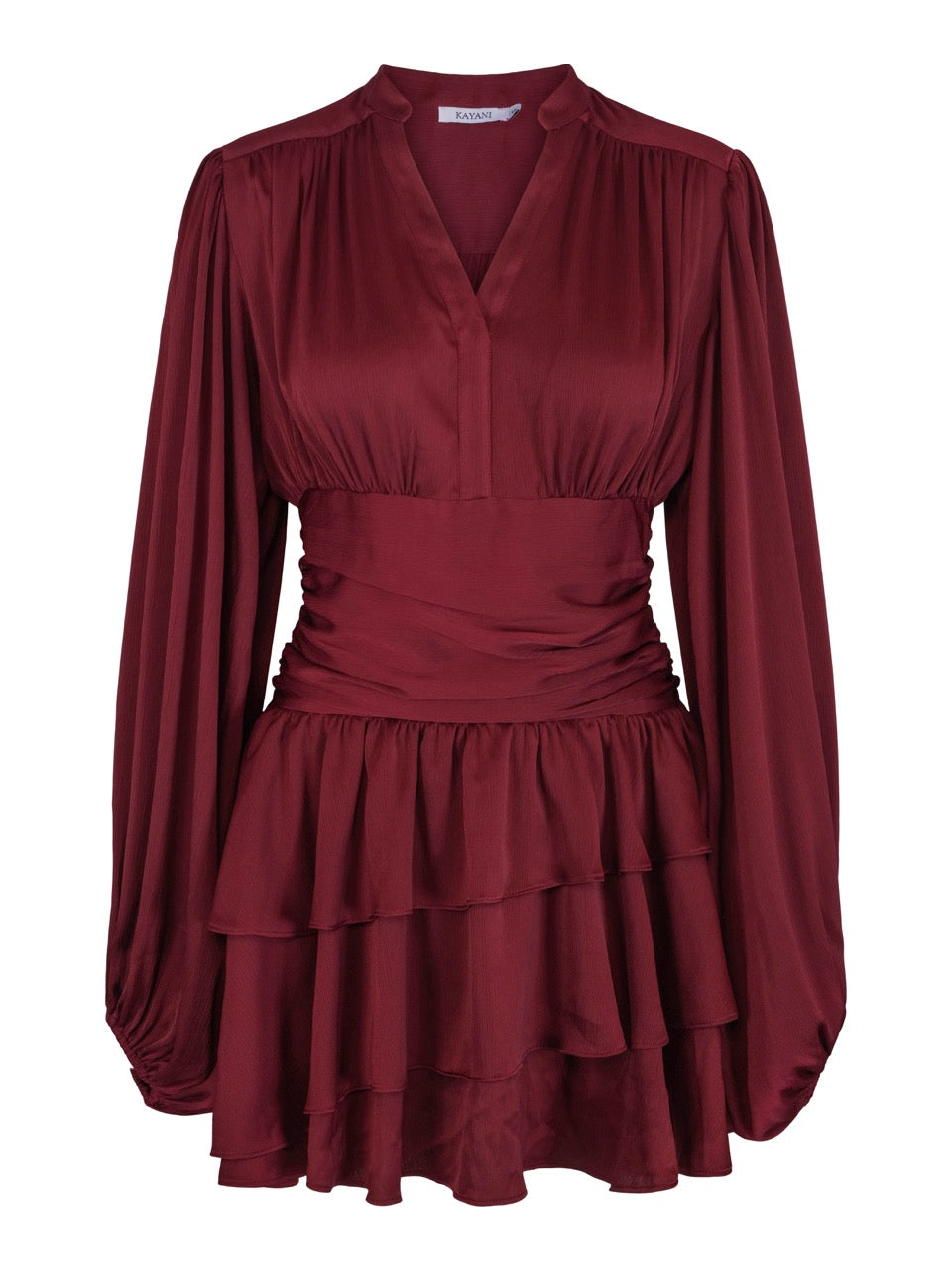 Nadine Belted Ruffle Dress - Mulberry