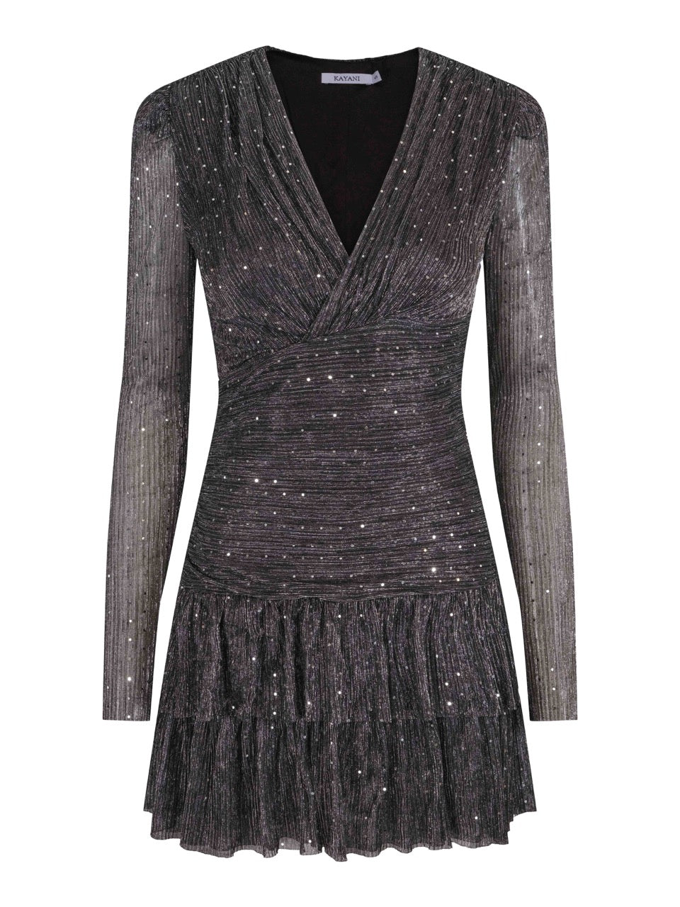 Candice Mini Gown Dress - Glittering Silvery