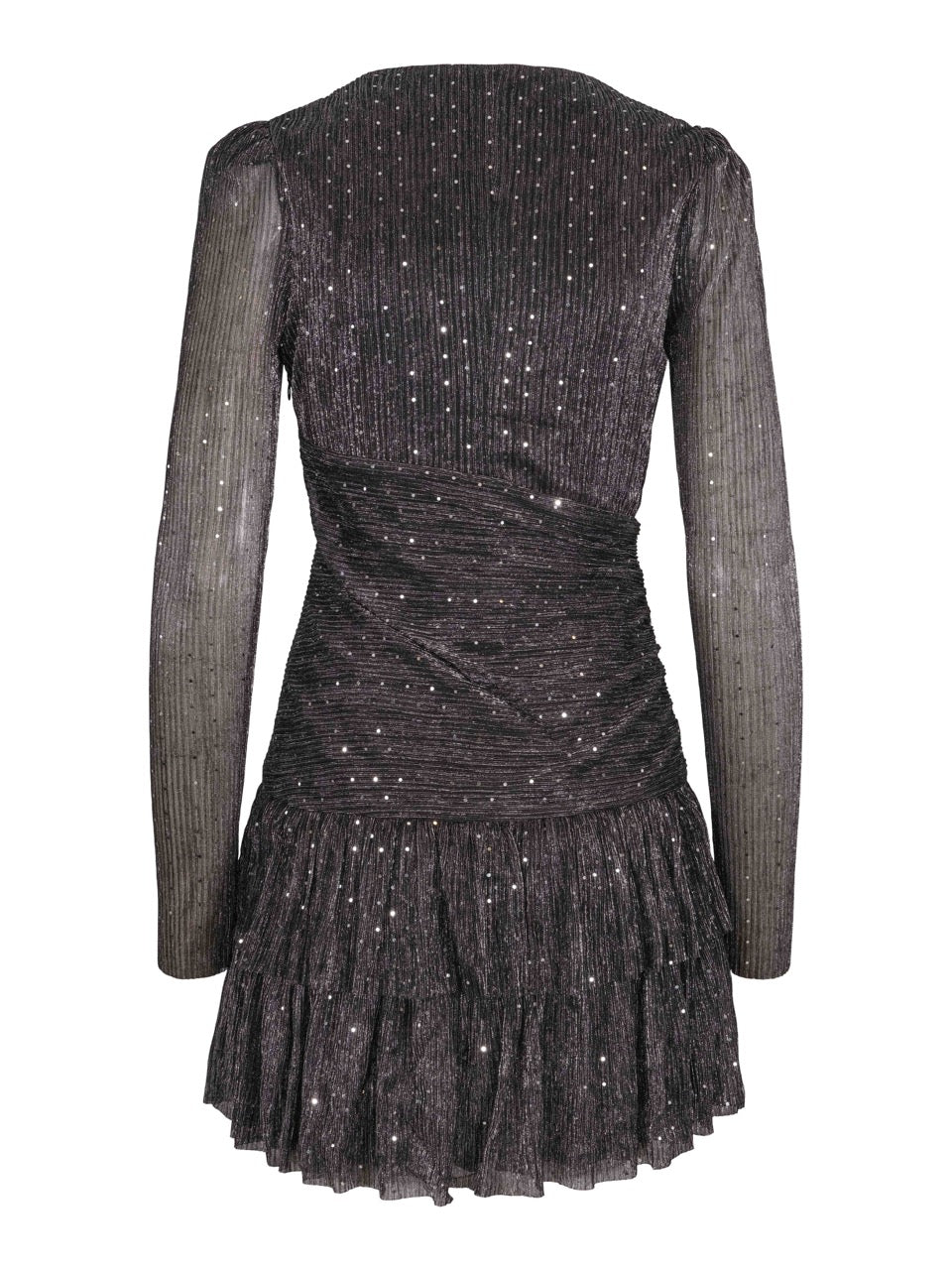 Candice Mini Gown Dress - Glittering Silvery