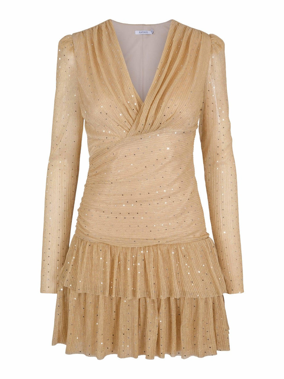 Candice Mini Gown Dress - Glittering Golden