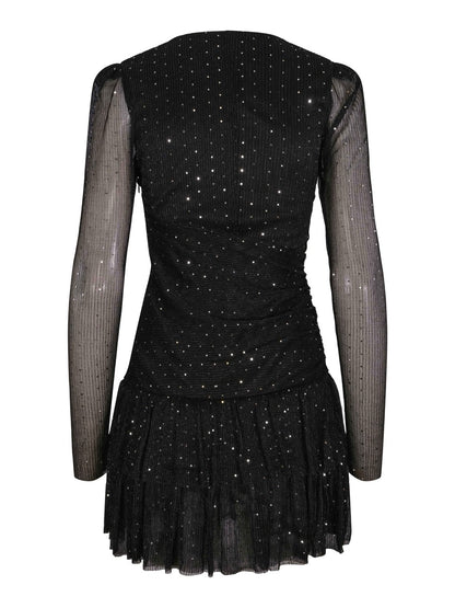 Candice Mini Gown Dress - Glittering Onyx