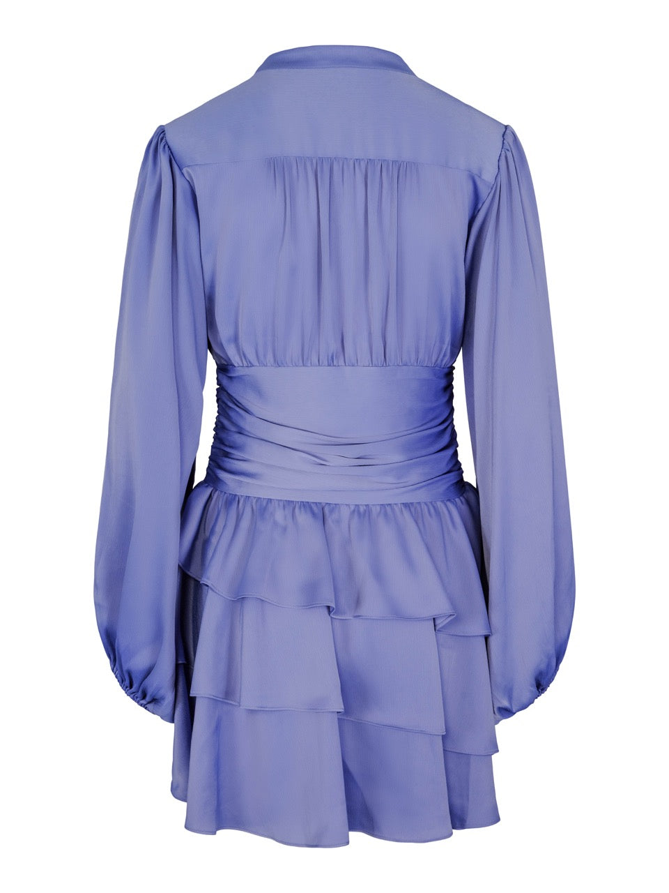 Nadine Belted Ruffle Dress - Dreamy Azure