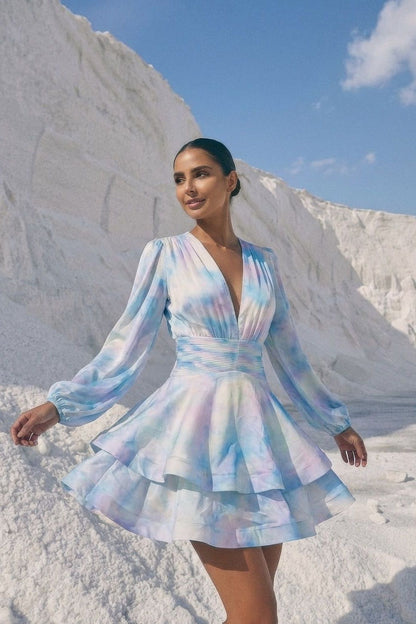 Amira Bedouine Dress - Azure Splash