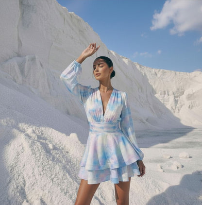 Amira Bedouine Dress - Azure Splash