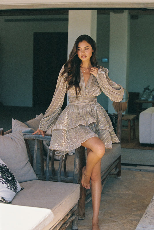 Naia Bedouine Dress - Grain Bronz Splash