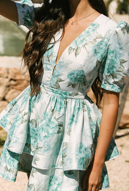 Eliana Mini Maze Dress - Verdant Flower Garden