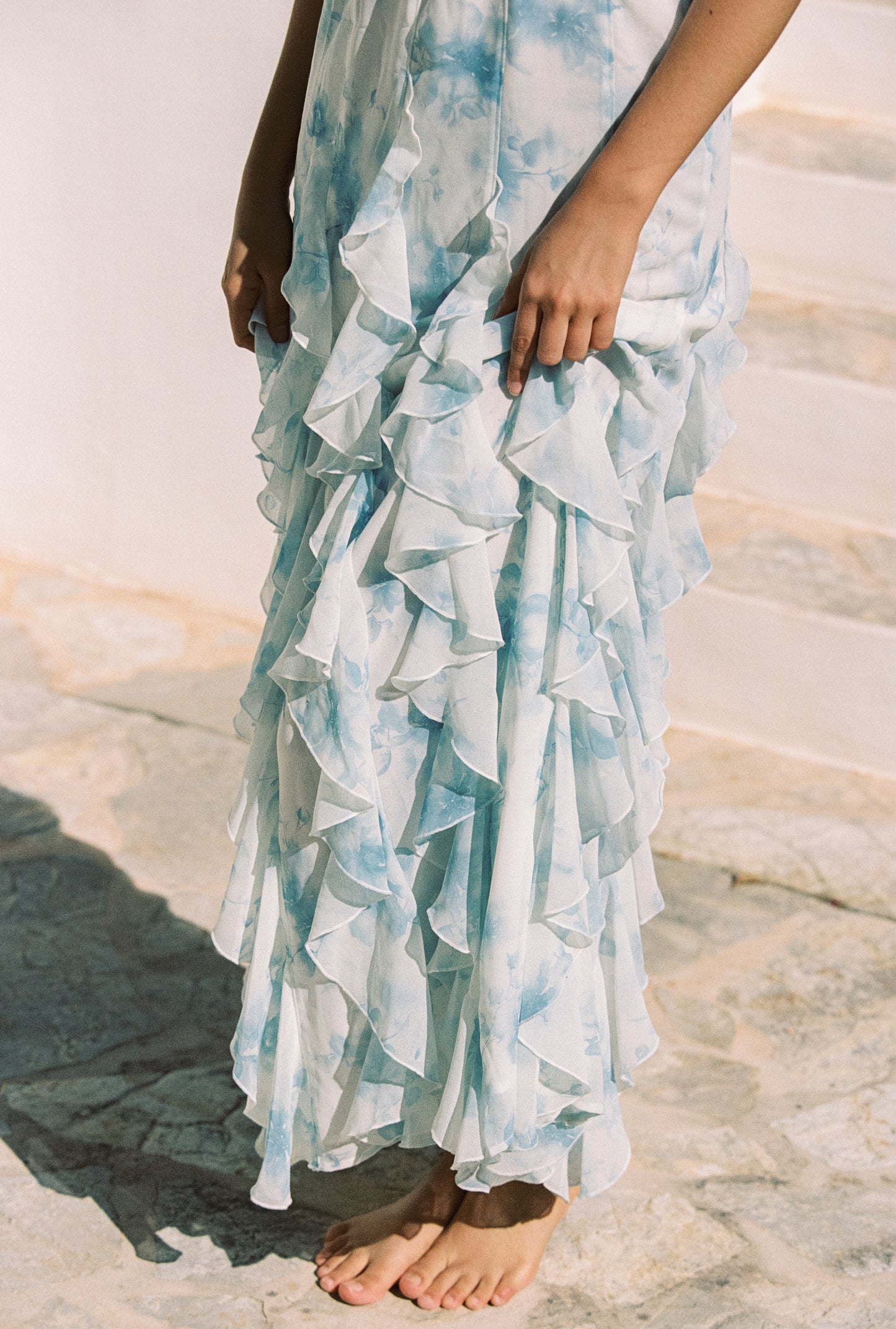 Aria Ruffle Dress - Dreamy Azure