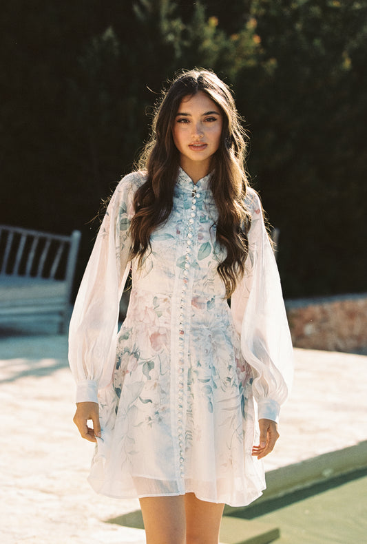 Leona Halter Mini Dress - Pale Blossom