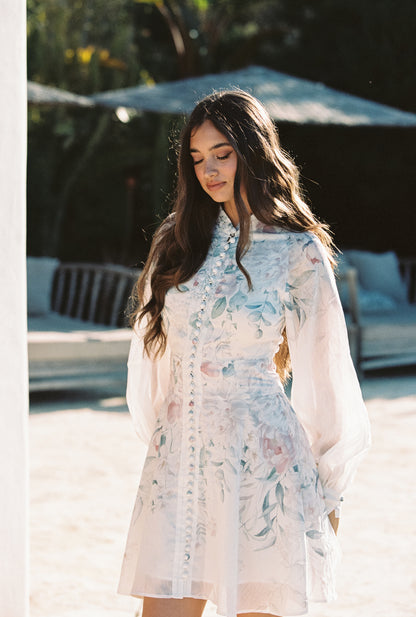 Leona Halter Mini Dress - Pale Blossom