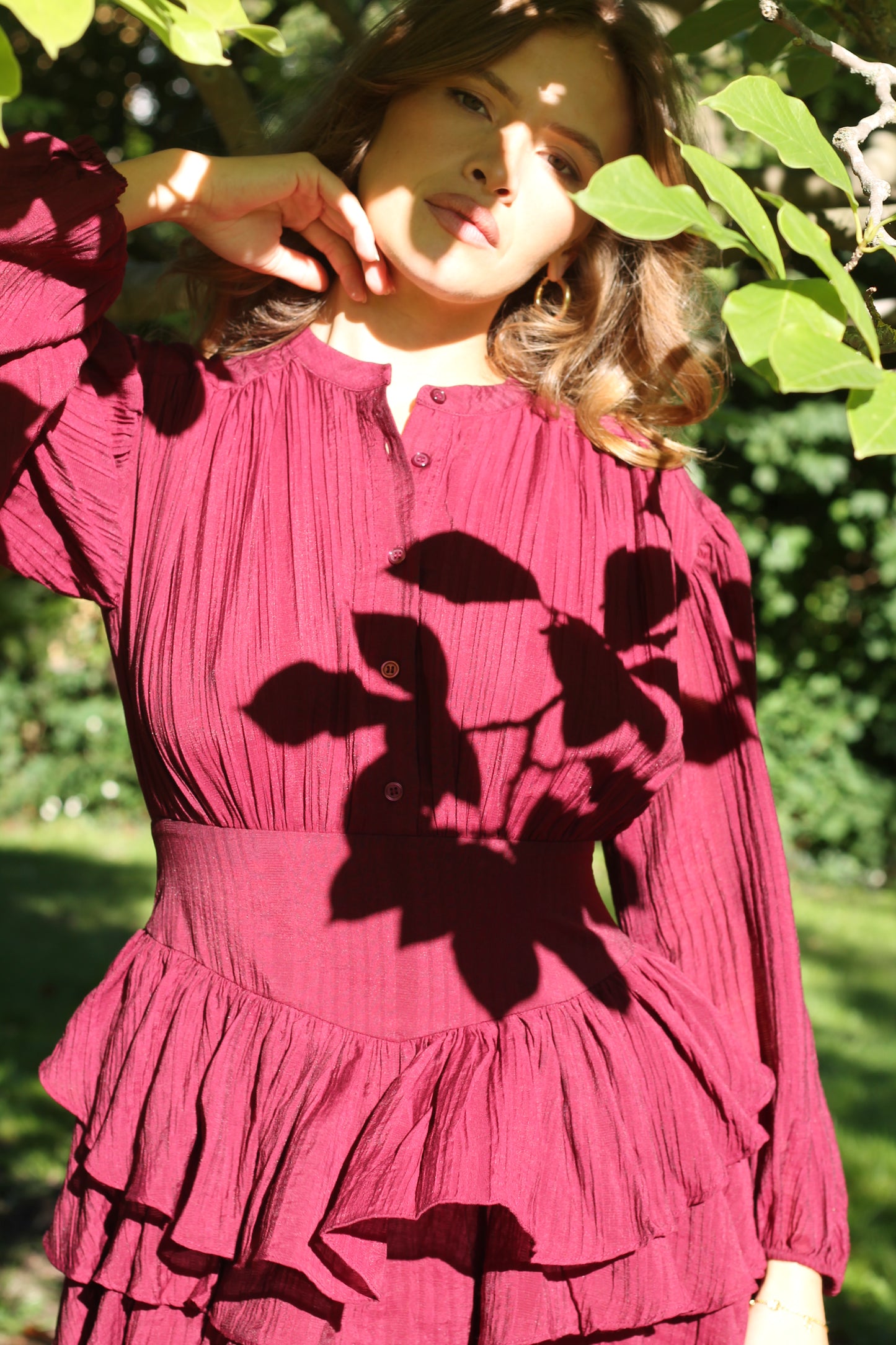 Alaya Mini Ruffle Dress - Mulberry