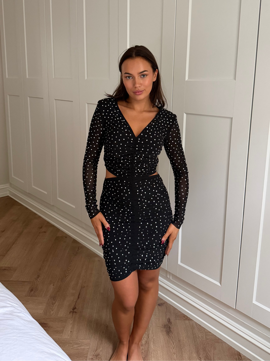 Ahreana Cut Out Stone Dress - Grain Onyx