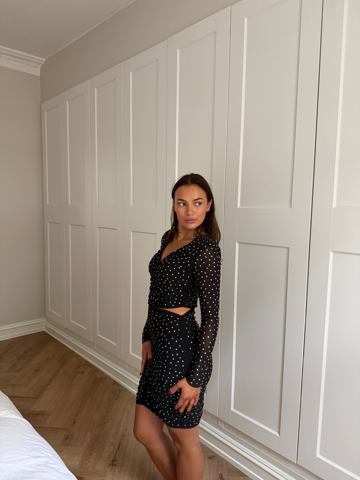 Ahreana Cut Out Stone Dress - Grain Onyx