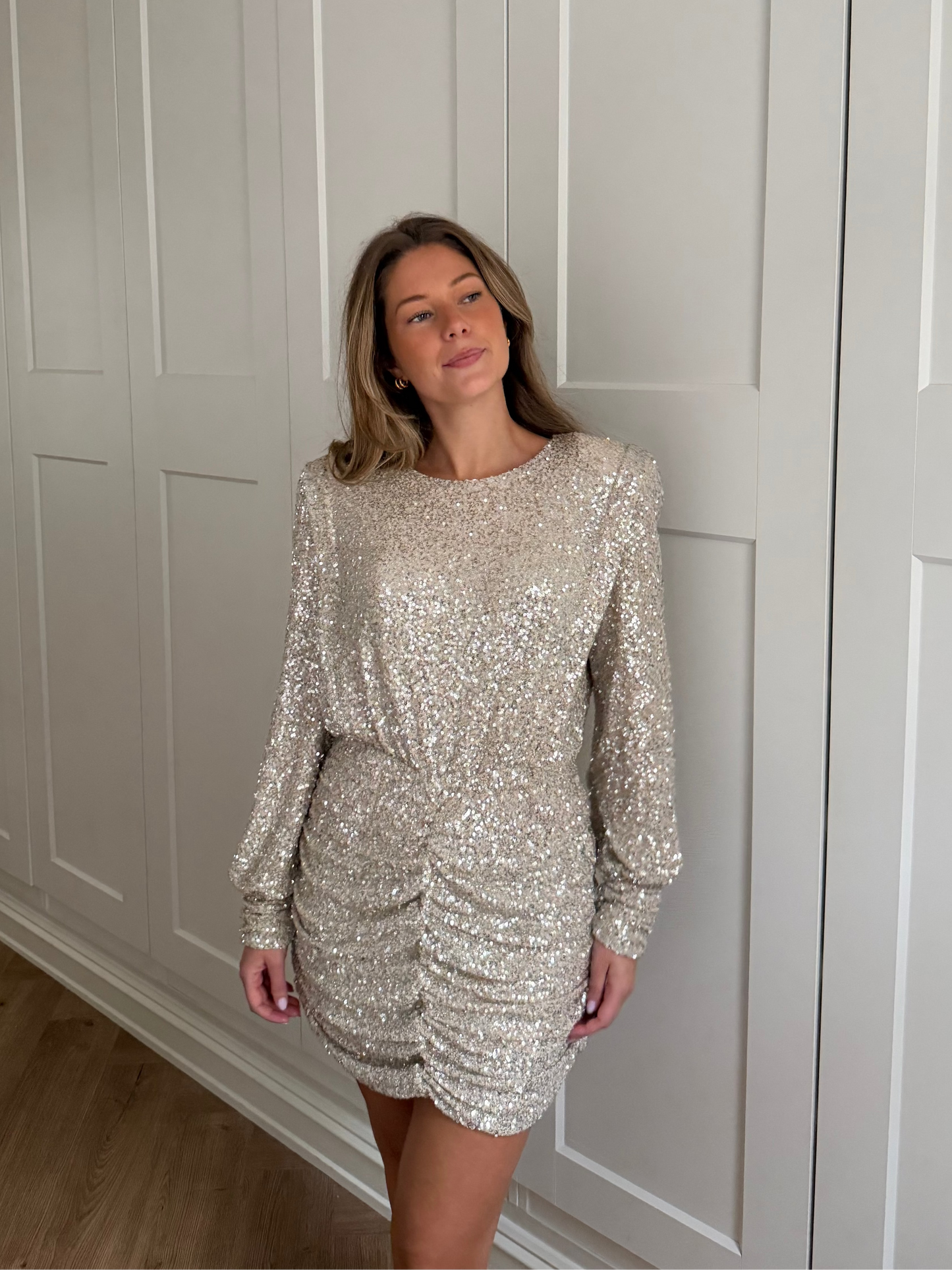 Serina Sequin Mini Gown Dress -Golden Sparkle