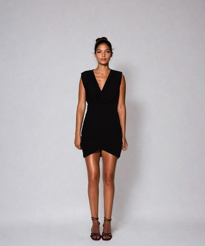 Zayla Creole Mini Dress - Grain Onyx