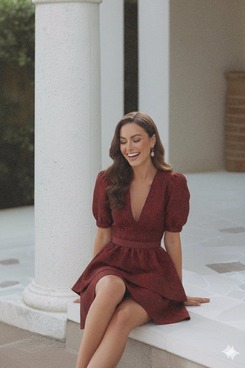 Eliana Mini Maze Dress - Mulberry