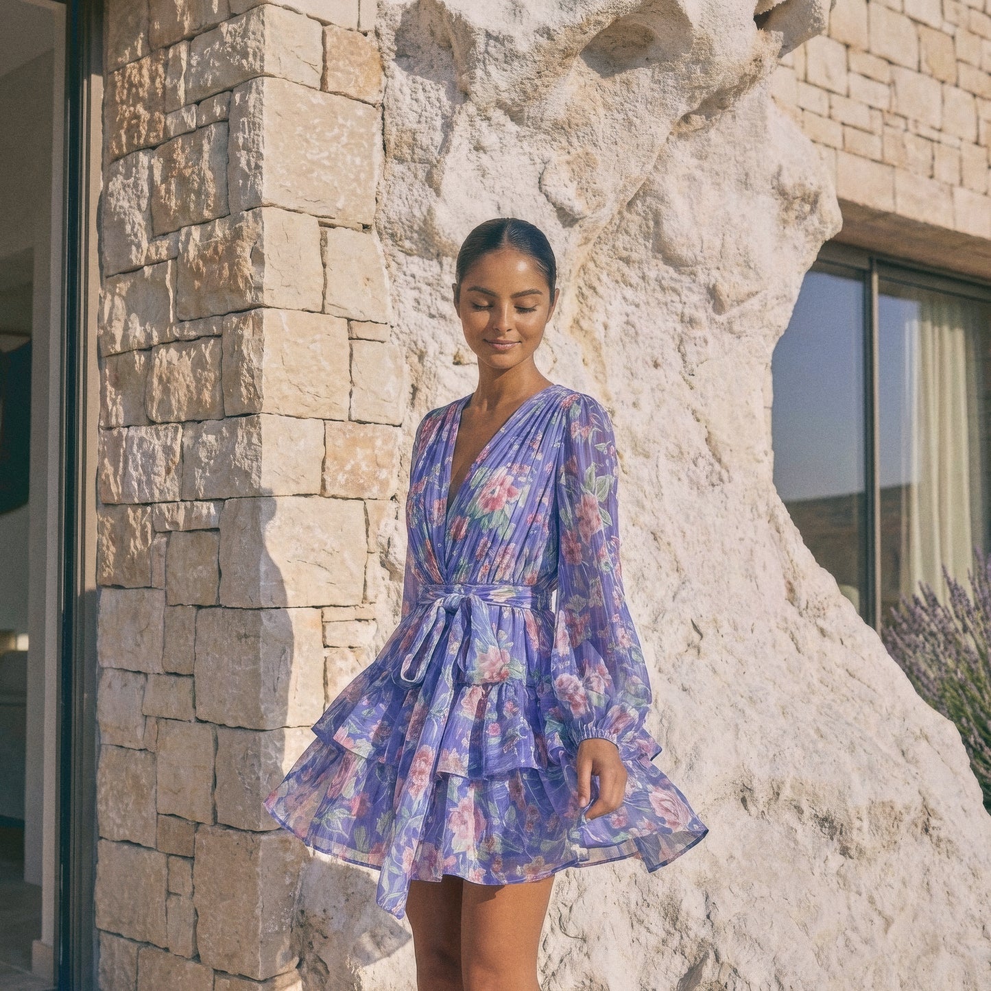 Asya Bedouin Dress - Violet Rosette