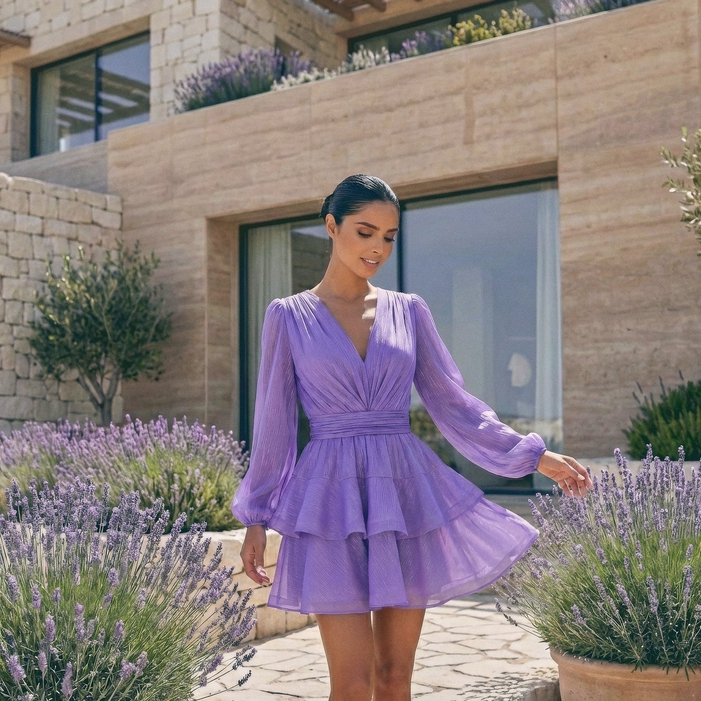 Asya Bedouin Dress - Aromatic Violet