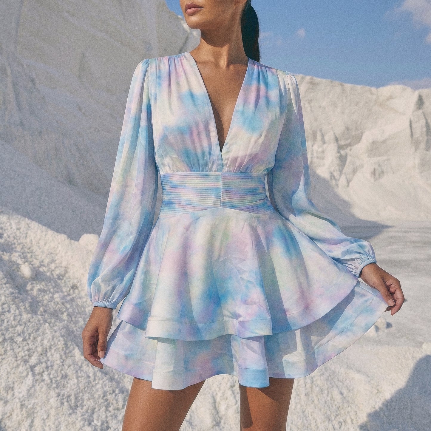 Amira Bedouine Dress - Azure Splash
