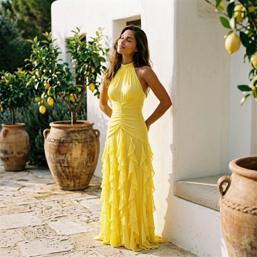 Tiana Gown Ruffle Dress - Amber Lemony