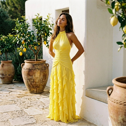 Tiana Gown Ruffle Dress - Amber Lemony