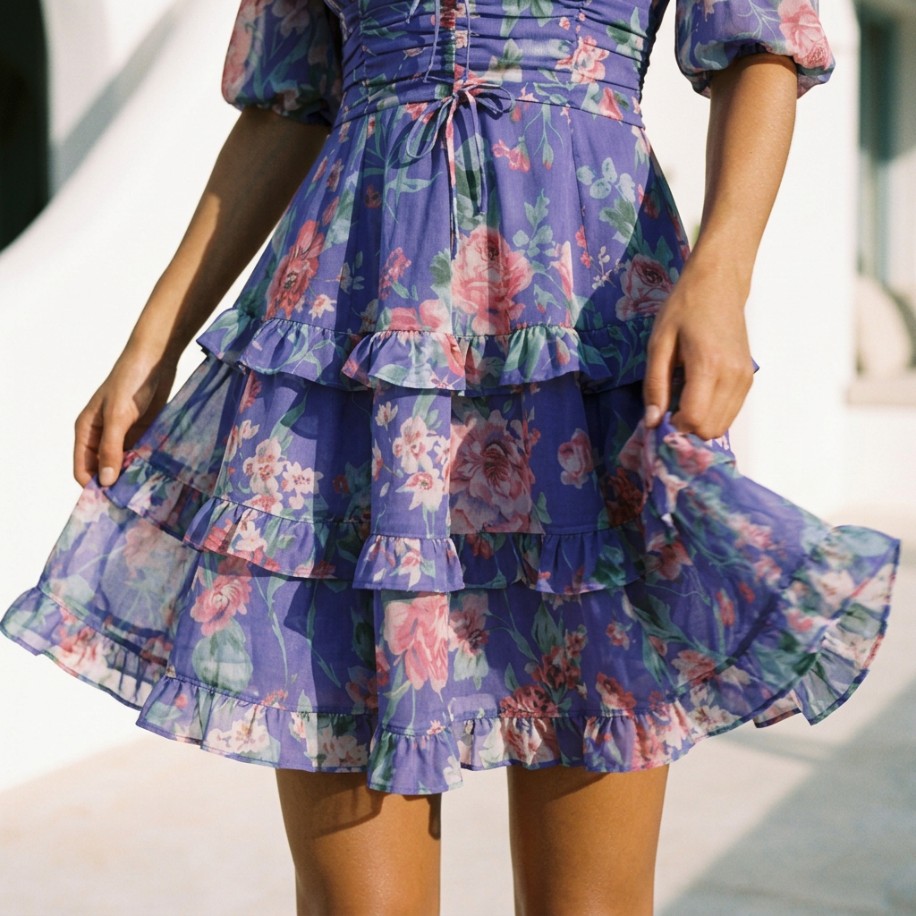 Isla Mini Dress - Violet Rosette