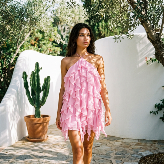 Tiana Mini Ruffle Dress - Dreamy Candy