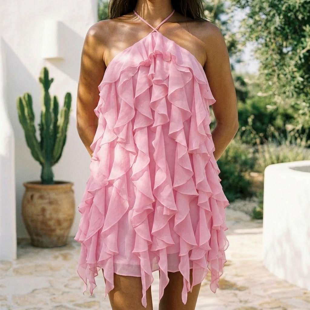 Tiana Mini Ruffle Dress - Dreamy Candy