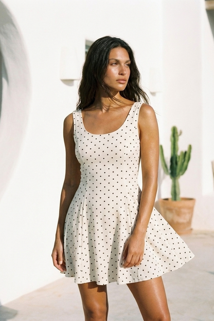 Ayra Mini Skater Dress - Snow Drop