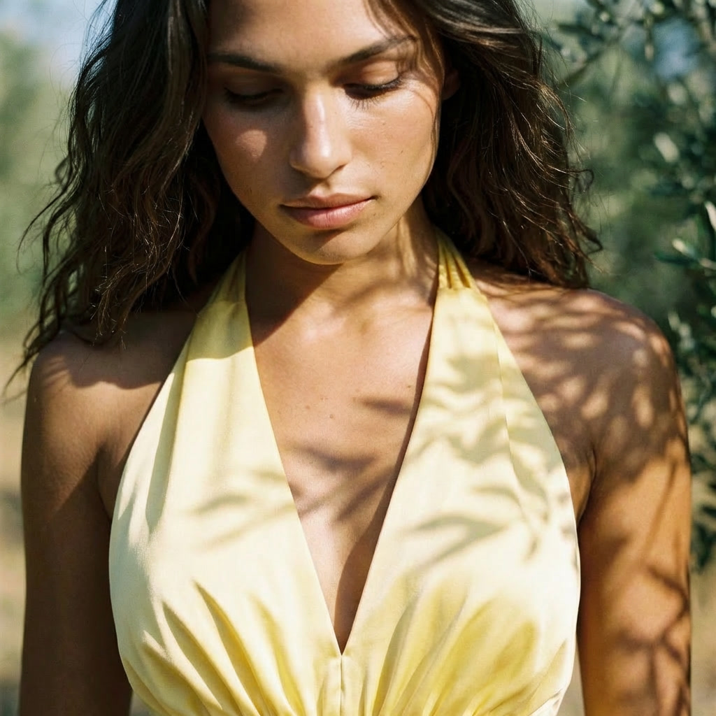 Nia Halter Mini Dress - Amber Lemony