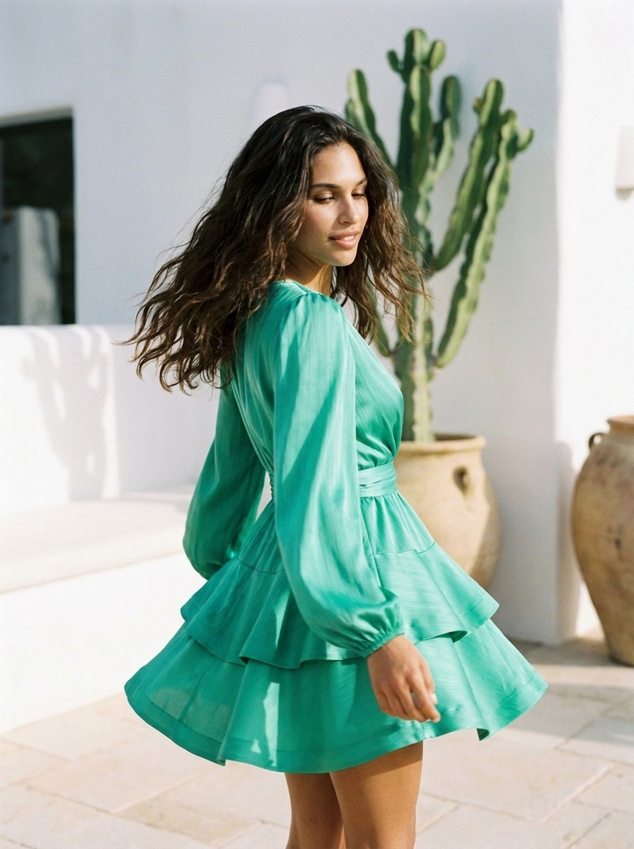Asya Bedouin Dress - Emerald Sage