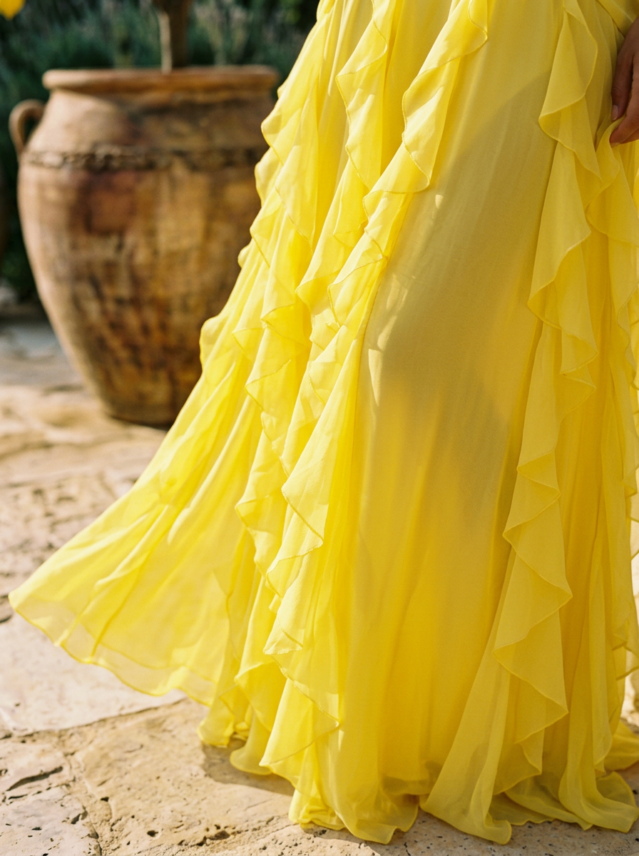 Tiana Gown Ruffle Dress - Amber Lemony