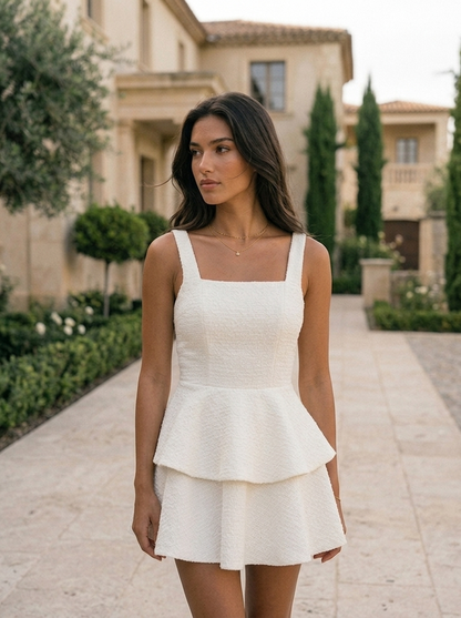 Avya Mini Gown Dress - Radiant Snow