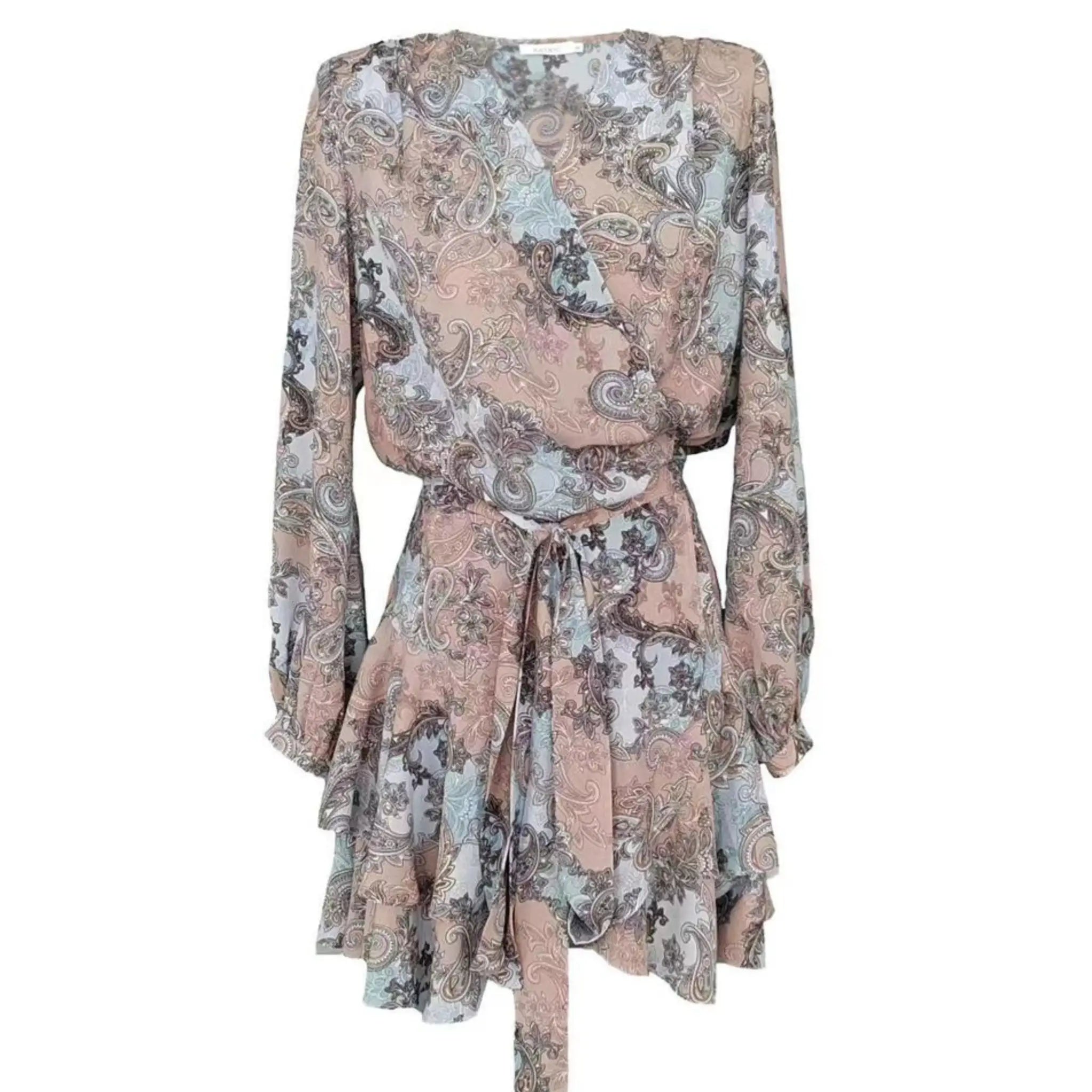 The Farah Bedouin Wrap Dress Blostma Paisley Kayani